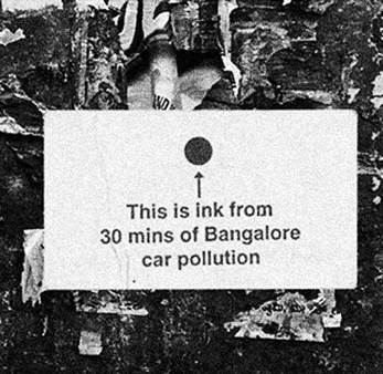 This is ink from 30 mins of Bangalore car pollution