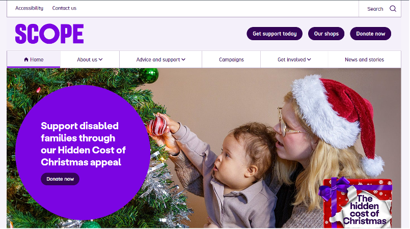 homepage del sito scope